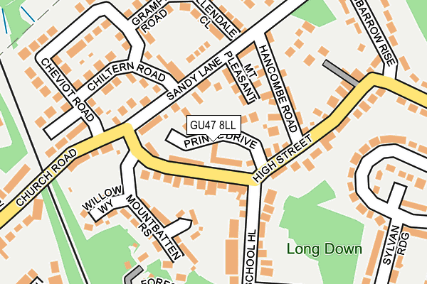 GU47 8LL map - OS OpenMap – Local (Ordnance Survey)