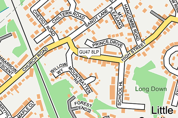 GU47 8LP map - OS OpenMap – Local (Ordnance Survey)