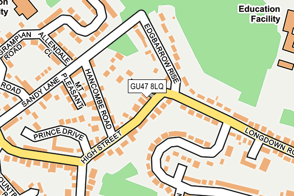 GU47 8LQ map - OS OpenMap – Local (Ordnance Survey)