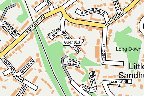 GU47 8LS map - OS OpenMap – Local (Ordnance Survey)