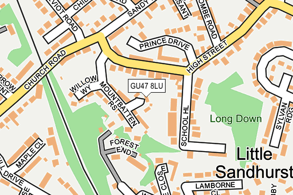 GU47 8LU map - OS OpenMap – Local (Ordnance Survey)