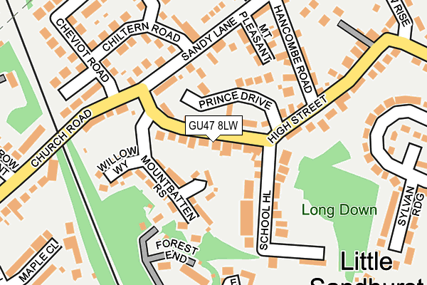 GU47 8LW map - OS OpenMap – Local (Ordnance Survey)