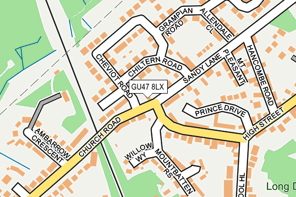 GU47 8LX map - OS OpenMap – Local (Ordnance Survey)
