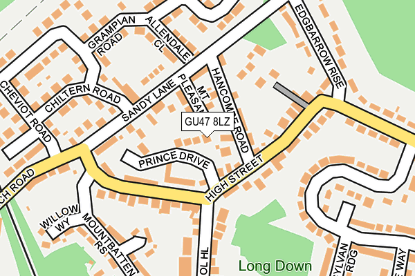 GU47 8LZ map - OS OpenMap – Local (Ordnance Survey)