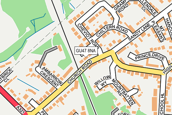GU47 8NA map - OS OpenMap – Local (Ordnance Survey)