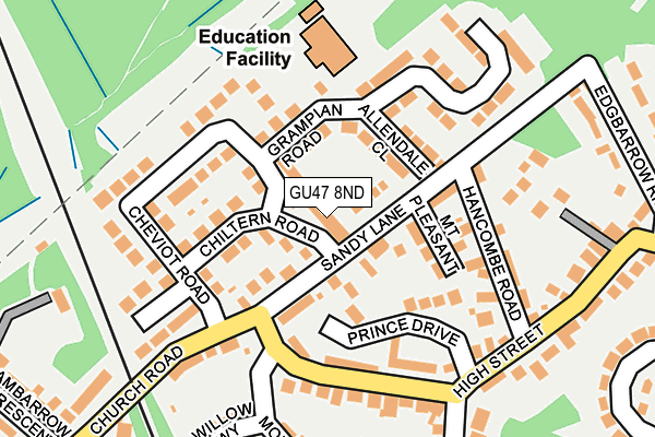 GU47 8ND map - OS OpenMap – Local (Ordnance Survey)