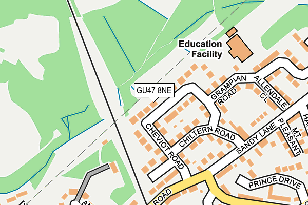 GU47 8NE map - OS OpenMap – Local (Ordnance Survey)