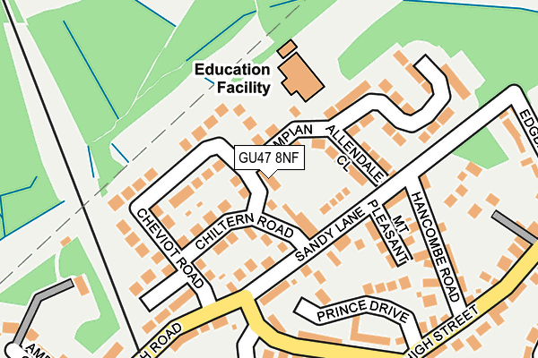 GU47 8NF map - OS OpenMap – Local (Ordnance Survey)