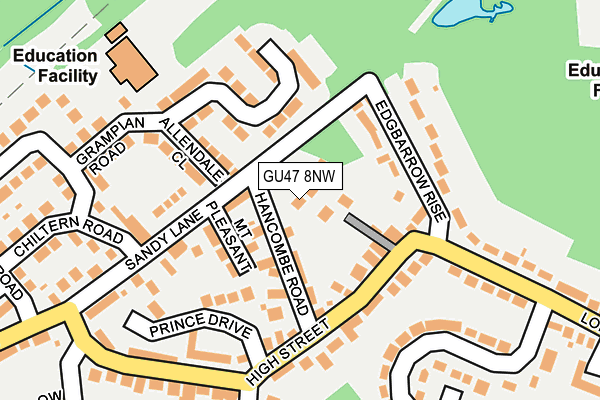 GU47 8NW map - OS OpenMap – Local (Ordnance Survey)