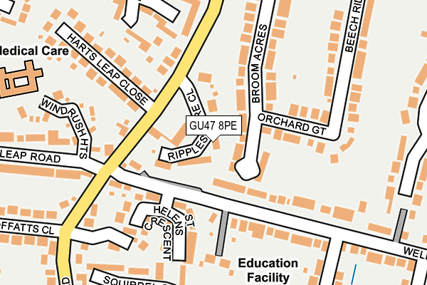 GU47 8PE map - OS OpenMap – Local (Ordnance Survey)