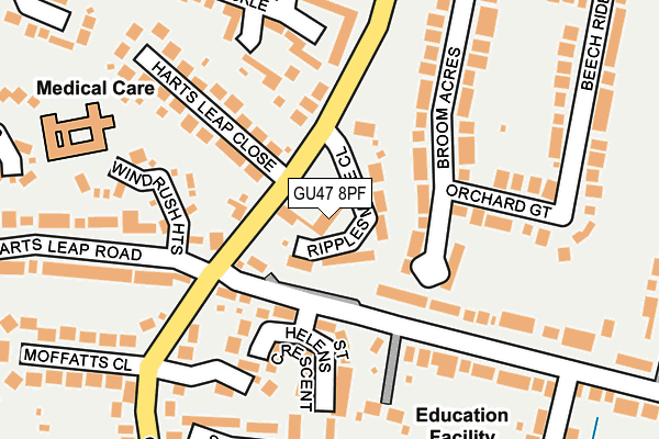 GU47 8PF map - OS OpenMap – Local (Ordnance Survey)