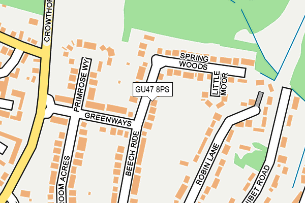 GU47 8PS map - OS OpenMap – Local (Ordnance Survey)