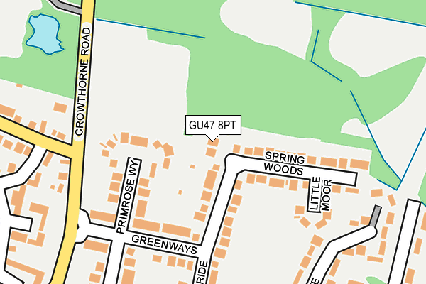 GU47 8PT map - OS OpenMap – Local (Ordnance Survey)