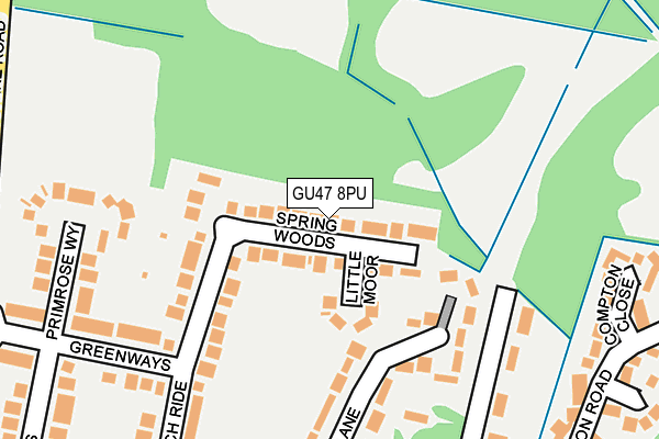 GU47 8PU map - OS OpenMap – Local (Ordnance Survey)