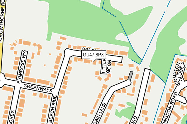 GU47 8PX map - OS OpenMap – Local (Ordnance Survey)