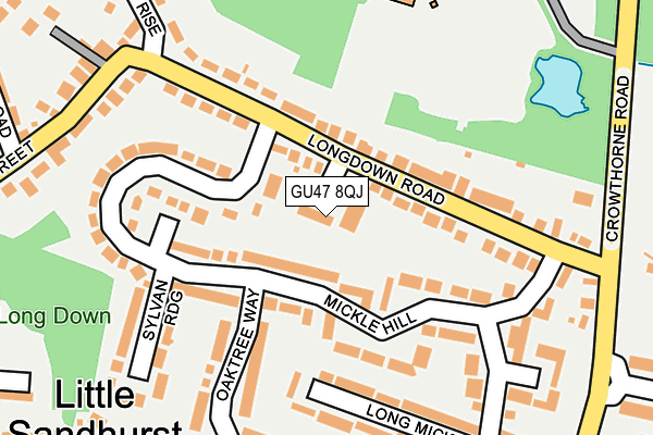 GU47 8QJ map - OS OpenMap – Local (Ordnance Survey)