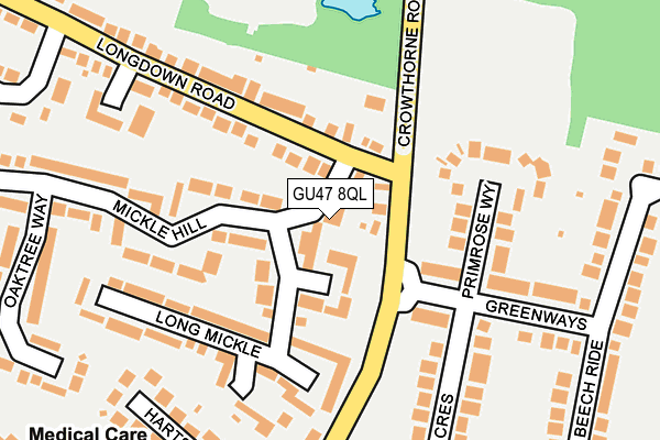 GU47 8QL map - OS OpenMap – Local (Ordnance Survey)