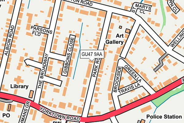 GU47 9AA map - OS OpenMap – Local (Ordnance Survey)