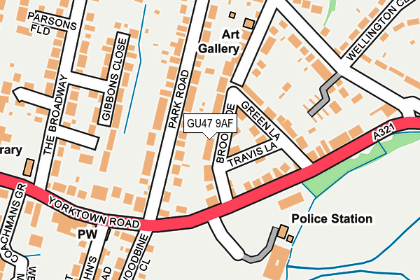 GU47 9AF map - OS OpenMap – Local (Ordnance Survey)