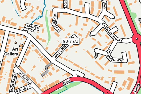 GU47 9AJ map - OS OpenMap – Local (Ordnance Survey)