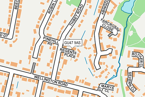 GU47 9AS map - OS OpenMap – Local (Ordnance Survey)