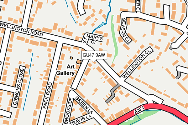 GU47 9AW map - OS OpenMap – Local (Ordnance Survey)