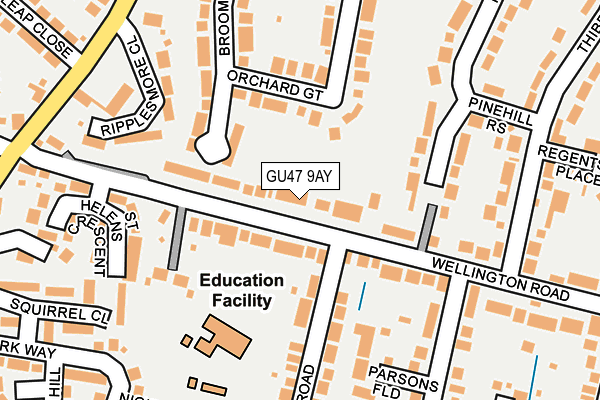 GU47 9AY map - OS OpenMap – Local (Ordnance Survey)