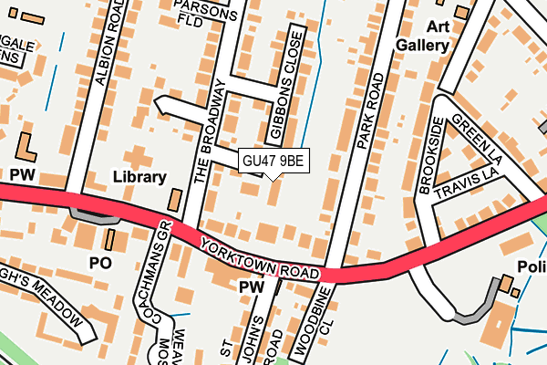 GU47 9BE map - OS OpenMap – Local (Ordnance Survey)
