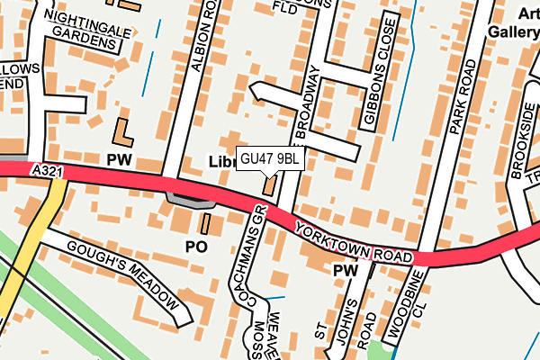 GU47 9BL map - OS OpenMap – Local (Ordnance Survey)