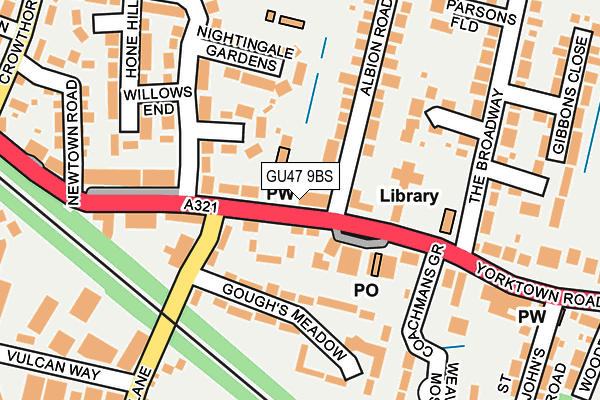 GU47 9BS map - OS OpenMap – Local (Ordnance Survey)