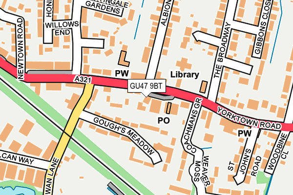 GU47 9BT map - OS OpenMap – Local (Ordnance Survey)