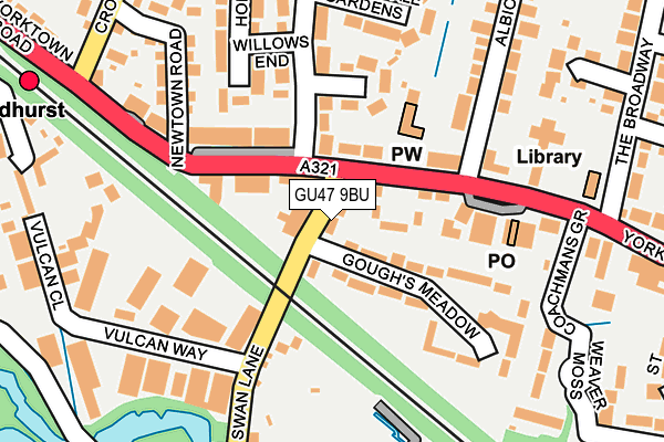 GU47 9BU map - OS OpenMap – Local (Ordnance Survey)