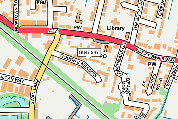 GU47 9BY map - OS OpenMap – Local (Ordnance Survey)