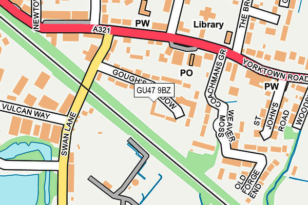 GU47 9BZ map - OS OpenMap – Local (Ordnance Survey)