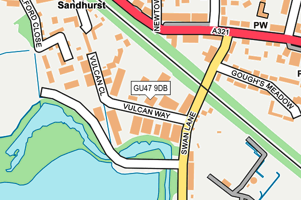 GU47 9DB map - OS OpenMap – Local (Ordnance Survey)
