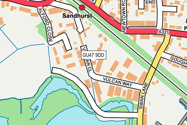 GU47 9DD map - OS OpenMap – Local (Ordnance Survey)