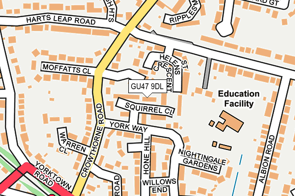 GU47 9DL map - OS OpenMap – Local (Ordnance Survey)