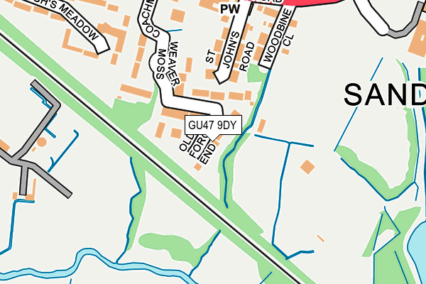 GU47 9DY map - OS OpenMap – Local (Ordnance Survey)