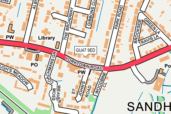 GU47 9ED map - OS OpenMap – Local (Ordnance Survey)