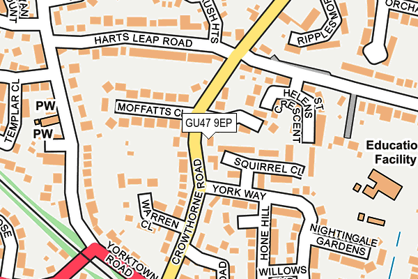 GU47 9EP map - OS OpenMap – Local (Ordnance Survey)