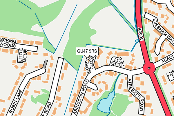 GU47 9RS map - OS OpenMap – Local (Ordnance Survey)