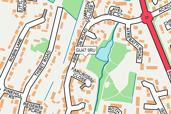 GU47 9RU map - OS OpenMap – Local (Ordnance Survey)