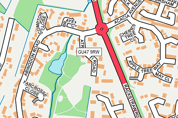 GU47 9RW map - OS OpenMap – Local (Ordnance Survey)