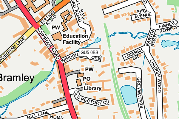 GU5 0BB map - OS OpenMap – Local (Ordnance Survey)