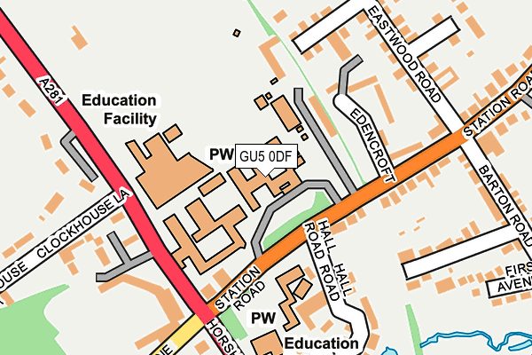 GU5 0DF map - OS OpenMap – Local (Ordnance Survey)