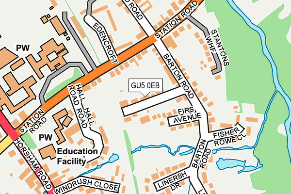 GU5 0EB map - OS OpenMap – Local (Ordnance Survey)