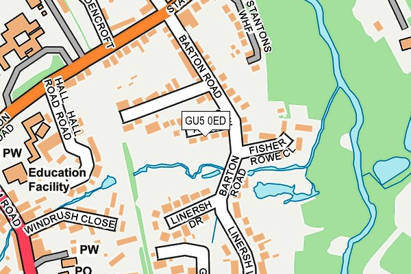 GU5 0ED map - OS OpenMap – Local (Ordnance Survey)