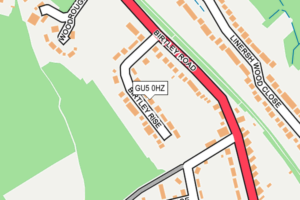 GU5 0HZ map - OS OpenMap – Local (Ordnance Survey)