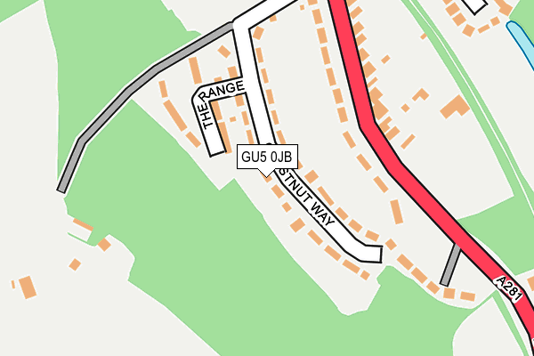 GU5 0JB map - OS OpenMap – Local (Ordnance Survey)