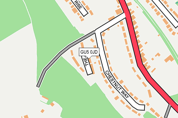 GU5 0JD map - OS OpenMap – Local (Ordnance Survey)